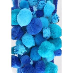 Set mit Drähten, Pompons und Ösen, blau, 80 Stück 145414913 - Kunst & Hobby