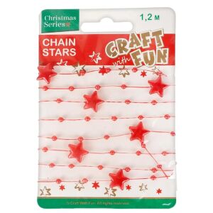 Craft with Fun Ozdoba dekoracyjna łańcuch gwiazdki mix 145415118 - Dekoracja sezonowa