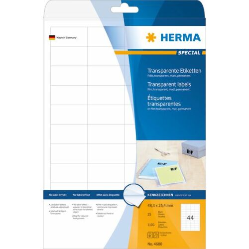Herma A4-Folienetiketten, transparente Mattfolie, 1100 Stück (4680) 145418868