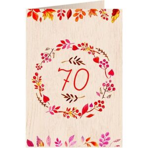 Cozywood Karnet drewniany C6 + koperta Urodziny 70 145421211 - Felicitări, invitații