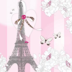 Creare clară Carnet Swarovski pătrat Turnul Eiffel și fluture (CL0525) 145421262 - Șervețele