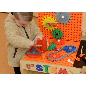 MASTERKIDZ Drewniany Warsztat XXL Montessori STEM z Narzędziami + Akcesoria