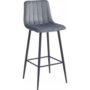 Leobert Hoker POZZA - sötétszürke bársony/lábak fekete x 3