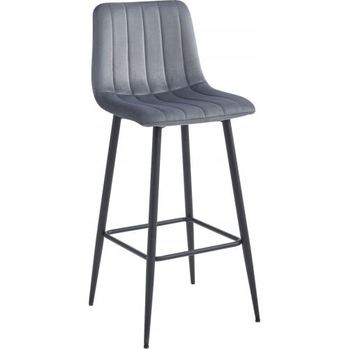 Leobert Hoker POZZA - sötétszürke bársony/lábak fekete x 3