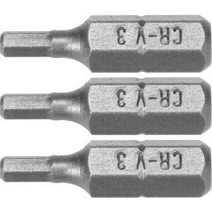 Dedra Końcówki wkrętakowe Hex H3x25mm, 3szt blister (18A04H30-03) 145422120 - Bithead