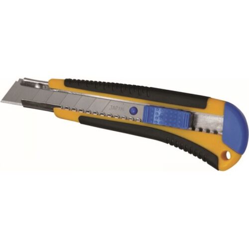 Kés 18mm+1cserélhető él, gumi fogantyú, 24db.