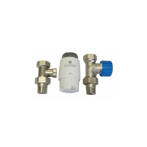 Schlosser Csatlakozó készlet egyenes+termosztatikus fej fehér - 602200010 145422491