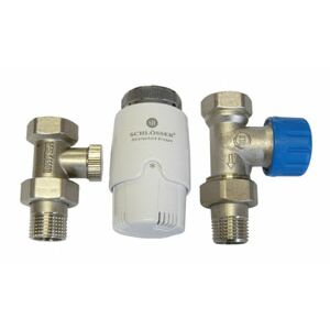 Schlosser Zestaw podłączeniowy prosty + głowica termostatyczna biała - 602200010 145422491 - Instalacja wodna, gazowa i grzewcza
