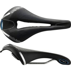 Selle Italia Nyereg SELLE ITALIA MAX FLITE E-BIKE GEL SUPERFLOW L (id match - L3) TI 316 Tube 7, fibra-tek - Mokka, 320g fekete-kék (ÚJ)