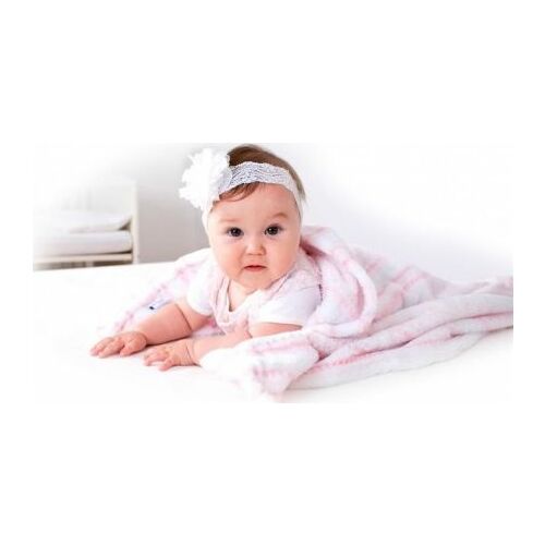 Gyermek takaró, Babymatex, poliészter, 75x100, fehér/rózsaszín 145422683