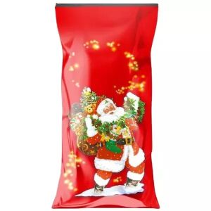 Mikulášsky vak s motívom s batohom Santa Clausa - 15 x 35 cm 145427894 - Darčekové balenie