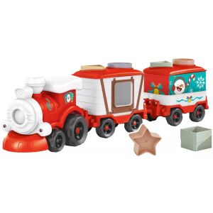 Karácsonyi mozdony formaválogatóval, Weihnachtszug Formensortierer mit geometrischen Formen - Babywalker und Entwicklungsspiele für Kleinkinder