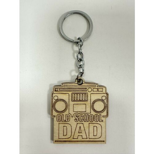 Fa "Old School Dad" kulcstartó - Retro Boombox kulcstartó - Kulcstartó
