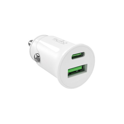 Ładowarka samochodowa USB-A USB-C Power Delivery 20W - biała 145450193