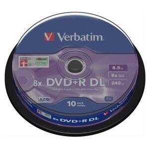 VERBATIM DVD+R DoubleLayer 8,5 GB/ 8x/ 10 szt./ w szpuli 145463744 - Telewizja i rozrywka