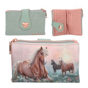 TOPModel - Miss Melody ROMANTIC FIELDS pénztárca – zsályazöld és rózsaszín, lovas motívummal 145479426 - Gyerek pénztárca