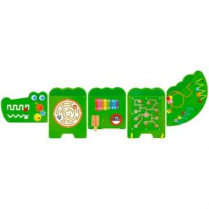 Összetett készségfejlesztő játék, matatófal (falra szerelhető, krokodil) 145479498 - Babajáték