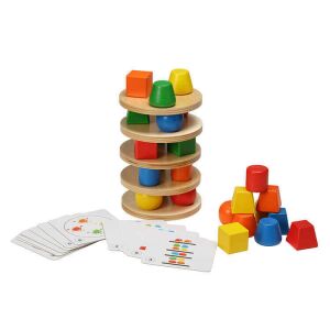 Toronyépítő fajáték, geometriai formákkal 145480353 - Kreatív & Építő játék