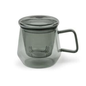 Bredemeijer Livorno 350ml Teás pohár szűrővel - Átlátszó fekete 145481273 - Teáscsésze