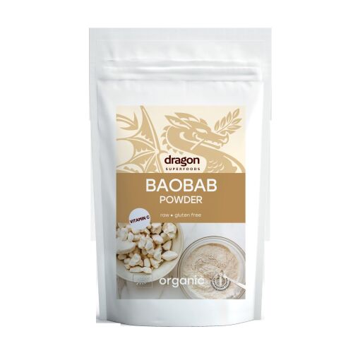 Dragon Superfoods Baobab por, 100g, nyers, gluténmentes, bio, C-vitamin forrás - Egészségügyi eszköz