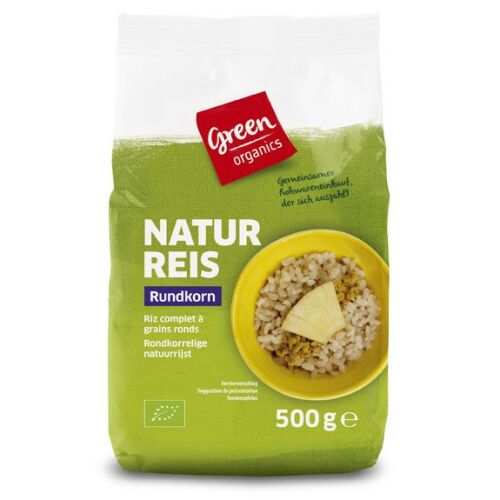 Kerek szemű barna rizs (GreenOrganics) öko 500g
