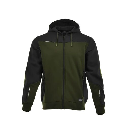 Sara Comfort Plus kapucnis pulóver olíva zöld - fekete 145483535