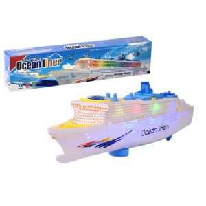 Super Ocean Liner játékhajó fényekkel és hangokkal, csomagolva és kicsomagolva - Lean Toys