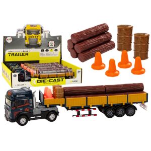 Wood Truck Blue Truck Trailer 1:24 Farönk Hangok Fények