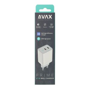 AVAX CH901W PRIME 67W GaN USB-C töltőadapter, gyorstöltő (PD), fehér 145501958 - AVAX