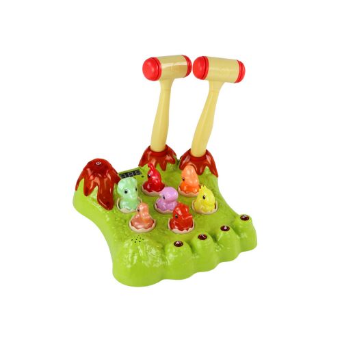 Wack-A-Mole játék Dinosaurs Board Two Hammers Green Lights Sounds