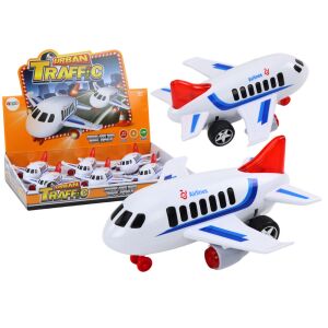 Utasszállító repülőgép fényei fehér hangokat vezetnek