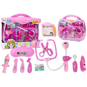 Kis Doktor Orvosi Készlet Bőröndben Világít Hangok Rózsaszín Hangok