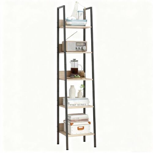 Raft industrial înalt, maro deschis, 5 rafturi, scară, mansardă, 170 cm 145520723