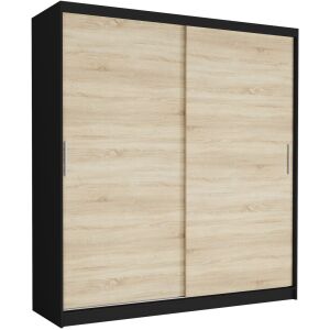 TIVARO VI. Gardróbszekrény 203x218x60 - fekete, sonoma