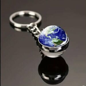 „Kapu Tibor űrhajós szemével „ földgömb, 3D, rozsdamentes acél, ajándék, kulcstartó, 7 cm, #390 145540731 - Ajándék kulcstartó