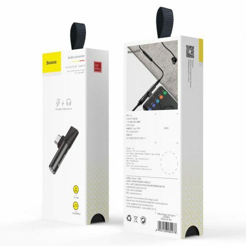 Adaptér Baseus L41 90° USB-C/USB-C a 3,5 mm jack (nabíjanie + hudba) 145562565