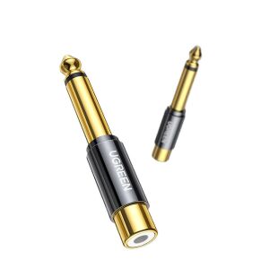 ADAPTER audio Ugreen, "AV169" 6,35 mm (T) na RCA (M), złoty "80731" - 6957303887316 145562629 - Kabel RCA