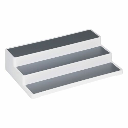 Macvi® fűszerrendező, 3 szintes, tartós PP, könnyen tisztítható, univerzális, 36, 5×24 cm, fehér/szürke 145574826
