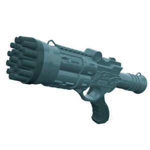 Macvi® 24 lyukú buborékfúvó pisztoly, erős ABS szerkezet, forgó cső, turbó effekt, interaktív játék gyerekeknek és szabadtéri szórakozásra, Sötétkék