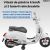 Macvi® elektromos roller 3-8 éves gyerekeknek, valósághű Vespa kivitelben, 2 újratölthető 6V-os akkumulátorral, funkcionális lámpákkal, segédkerékkel, audiorendszerrel és tükrökkel, 6 km/h-ig, fehér színben. 145574950