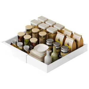 Macvi® kihúzható szervező szekrényhez, fém, csúszó fiók, öntapadós rögzítés, nagy kapacitás, fehér színben