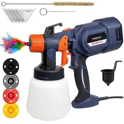 Elektromos festékszóró Macvi® 700W kék 900 ml-es szórófej 3 szórási mód állítható áramlási sebesség 4 fúvóka 145575134