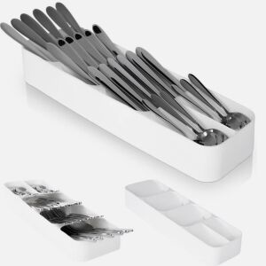 Fehér evőeszköz-szervező