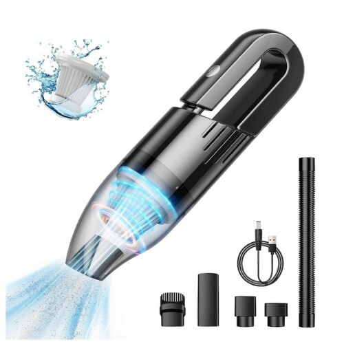 Macvi® kézi porszívó akkumulátorral, vezeték nélküli, 6000 Pa, 120W, mini és könnyű, 5 tartozék, alacsony zajszint, fekete színű 145575360