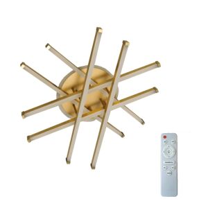 Macvi® dimmelhető LED csillár, 120W, 6 fényforrás, 3 féle fény (hideg, meleg, semleges), elegáns arany design, távirányító, 65x10 cm, 65x10 cm