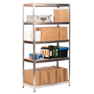 Macvi® fém polc tárolásra, 5 csiga, 175 kg/csiga, horganyzott acélszerkezet, összecsukható, 180x90x40 cm, 180x90x40 cm.