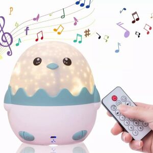 Macvi Pinguin éjjeli lámpa, vetítés 13 fénnyel, többszínű fényekkel, kék, 125x125x125mm, 125x125x125mm