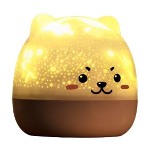 Macvi® zenés éjjeli lámpa kivetítővel, mackó design, Bluetooth, többszínű LED, forgatható, 6 világítási mód, USB 1200 mAh akkumulátorral
