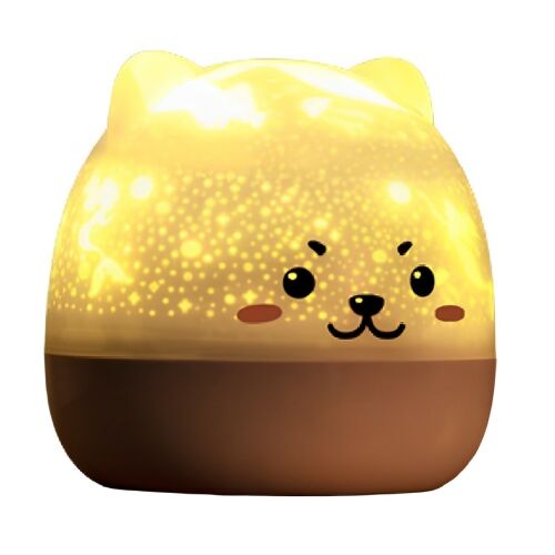 Macvi® zenés éjjeli lámpa kivetítővel, mackó design, Bluetooth, többszínű LED, forgatható, 6 világítási mód, USB 1200 mAh akkumulátorral 145575686
