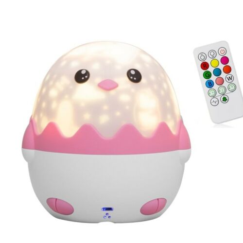 Macvi® Pinguin® éjjeli lámpa gyerekeknek, 13 fénnyel, hanghatásokkal, többszínű fényekkel, távirányítóval és USB töltéssel, rózsaszínű 145575732